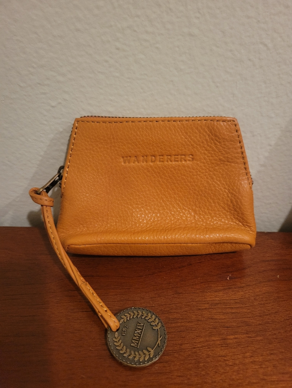 Wanderers Mustard Leather Wristlet Wallet